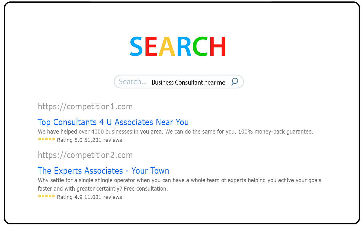 Not found in Google but your competitors are